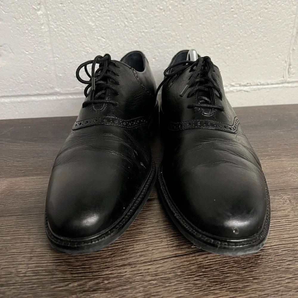 Cole Haan‎ Mens Buckland Saddle Oxfords Dress Shoes Black Almond Toe Lace Up 11M